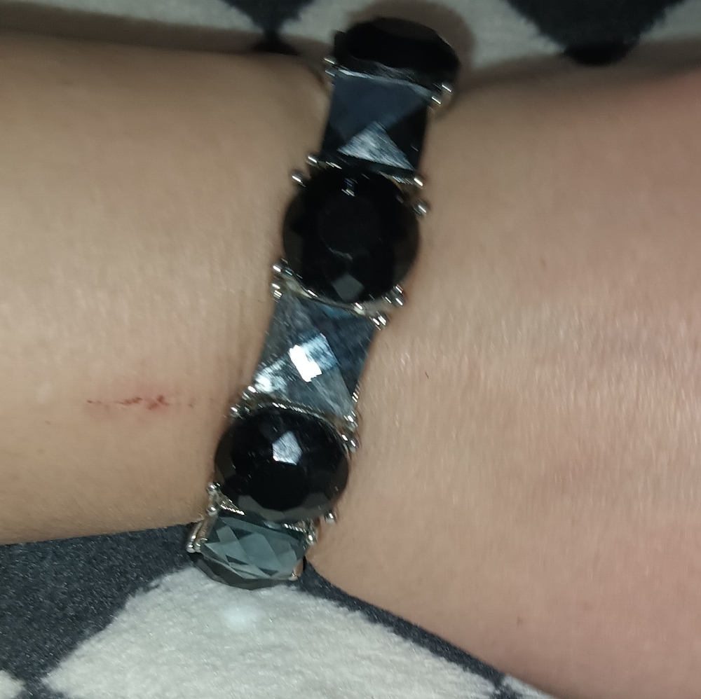 Elegant Black and Silver Bracelet